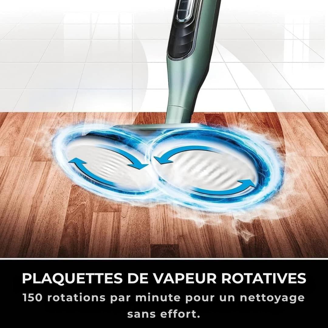 Shark® Balai vapeur et serpillière – Tout-en-un avec LED, réservoir XL et 8 tampons