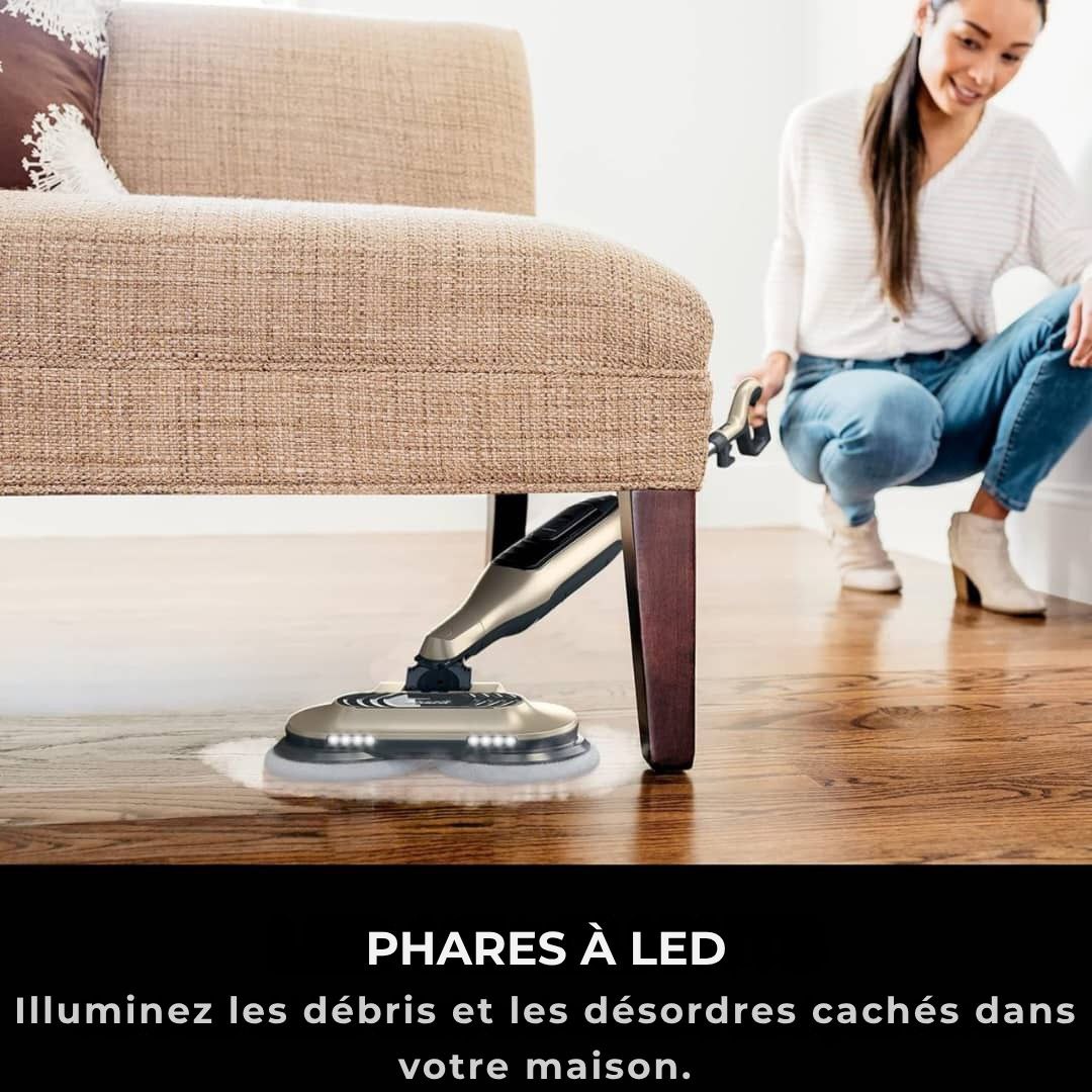 Shark® Balai vapeur et serpillière – Tout-en-un avec LED, réservoir XL et 8 tampons