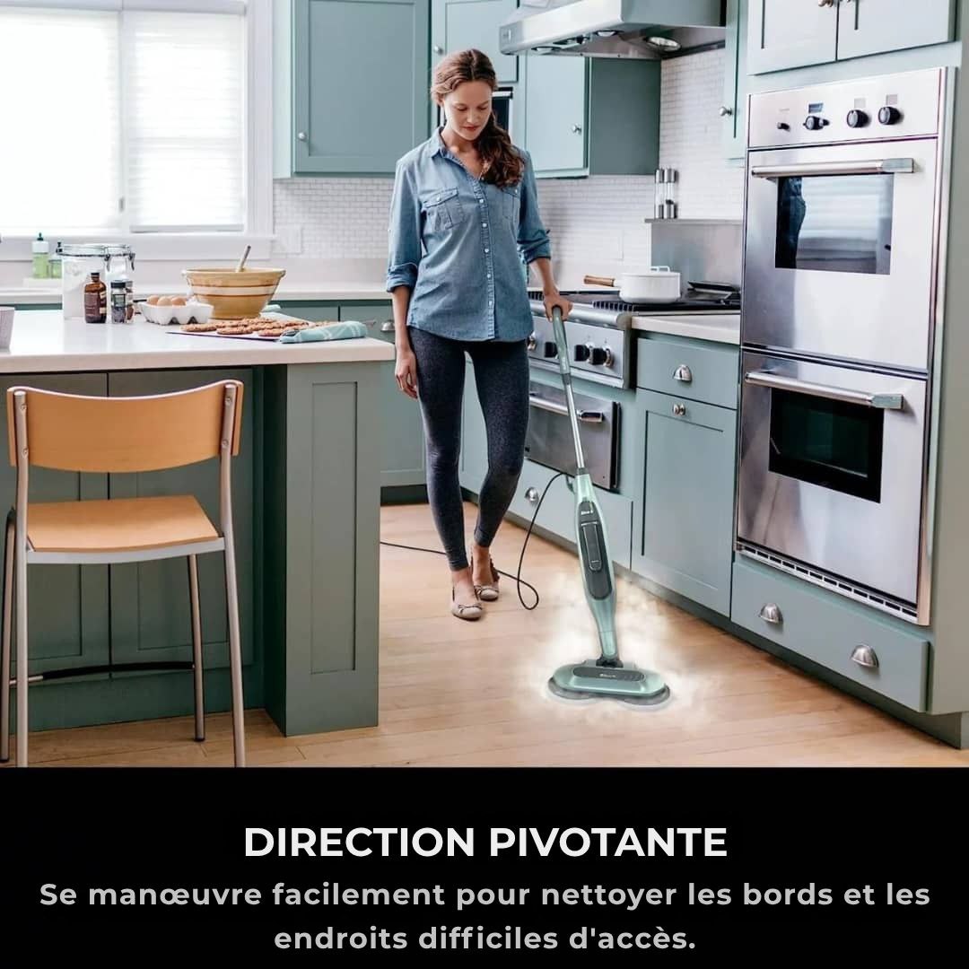 Shark® Balai vapeur et serpillière – Tout-en-un avec LED, réservoir XL et 8 tampons