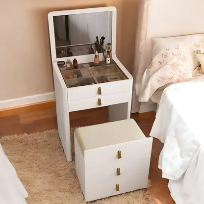 Ivory – Coiffeuse avec miroir pliable