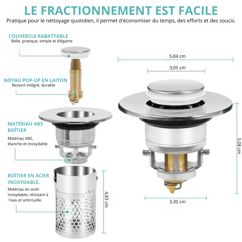 Bouchon Universel de Vidange avec Filtre Intégré