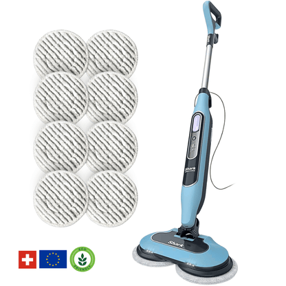Shark® Balai vapeur et serpillière – Tout-en-un avec LED, réservoir XL et 8 tampons