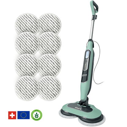 Shark® Balai vapeur et serpillière – Tout-en-un avec LED, réservoir XL et 8 tampons
