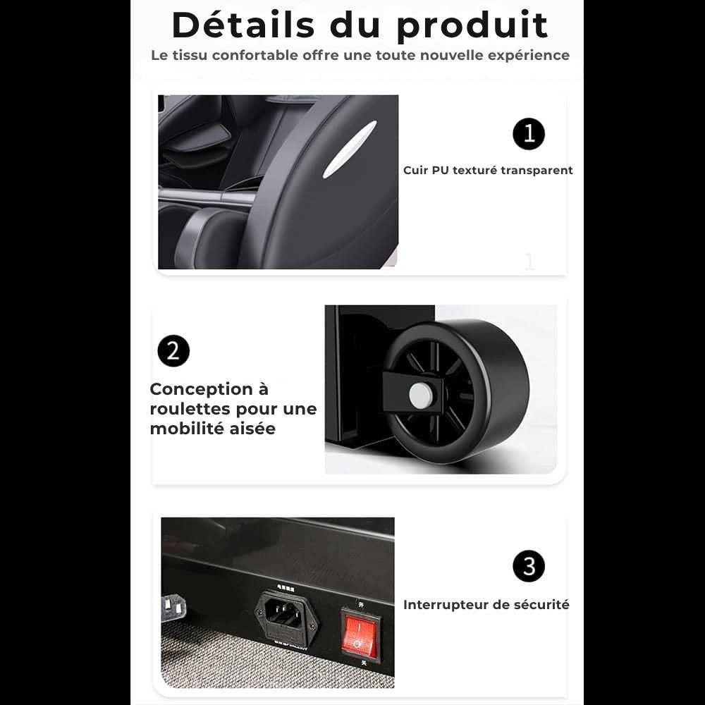 Fauteuil de massage A5 - Thermothérapie, commande IA, Zero Gravity et écran tactil