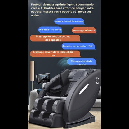 Fauteuil de massage A5 - Thermothérapie, commande IA, Zero Gravity et écran tactil