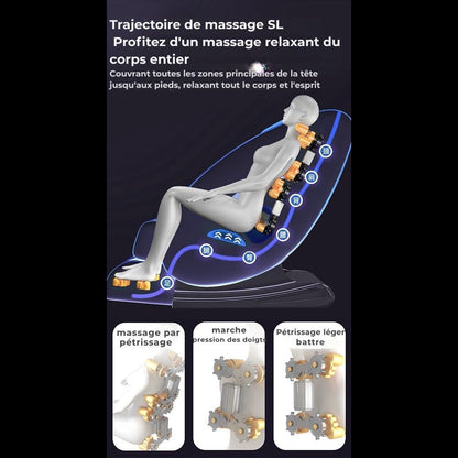Fauteuil de massage A5 - Thermothérapie, commande IA, Zero Gravity et écran tactil