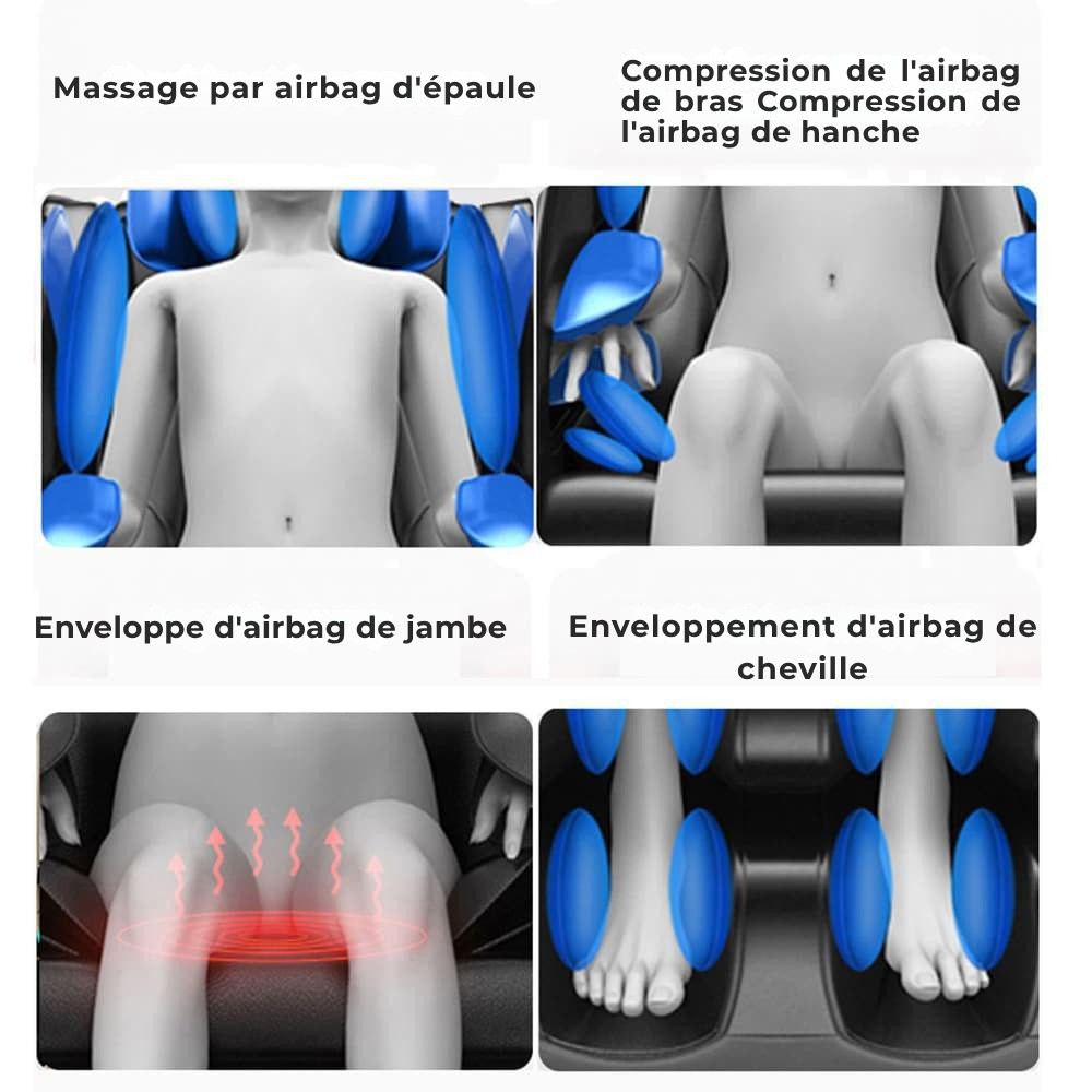 Fauteuil de massage A5 - Thermothérapie, commande IA, Zero Gravity et écran tactil