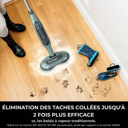 Shark® Balai vapeur et serpillière – Tout-en-un avec LED, réservoir XL et 8 tampons